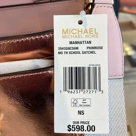 MICHAEL KORS
Manhattan Md TH SCHOOL Crackled Metallic Leather SATCHEL
Primrose - Picture 10 of 16